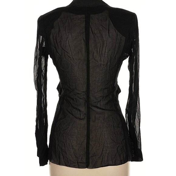 Mihara Yasuhiro Sheer Blazer Cotton Silk Black Vintage Medium Made in Japan M - Picture 2 of 12